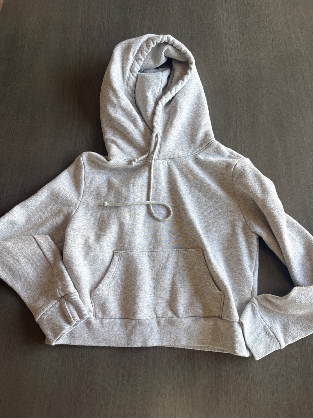 Sunday Best Light Gray Cropped Hoodie